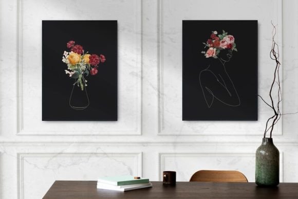Download One Line Art Woman Set of 2 - Line art Collection