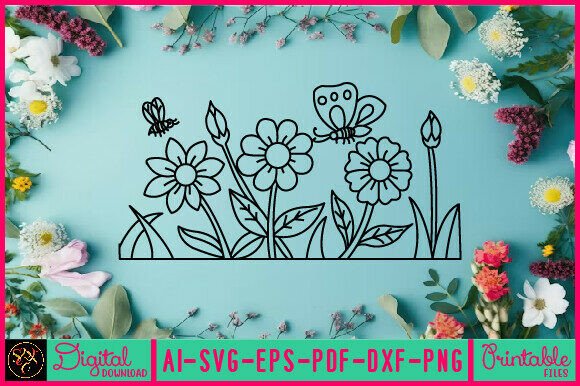 Download Flower Line Art Flower SVG Elements 12 - Line art Collection