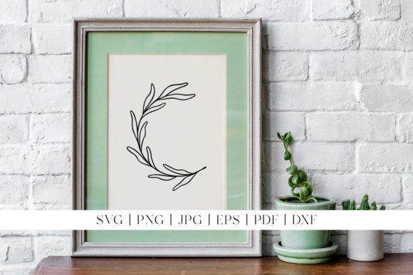 Download Leaf Line Art | Rounded Botanical Design - Line art Collection