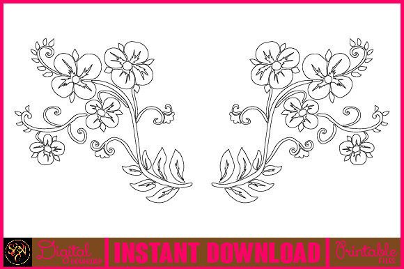 Download Floral Line Art Flower SVG Elements-28 - Line art Collection