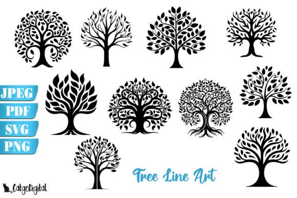 Download Tree Line Art Silhouette - Line art Collection