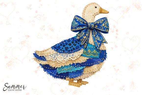 Download Goose Blue Bow Patchwork Sublimation PNG - Sublimation png Collection