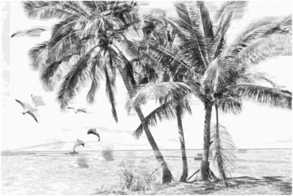 Download Mountain and Tree Line Art Silhouette - Line art Collection