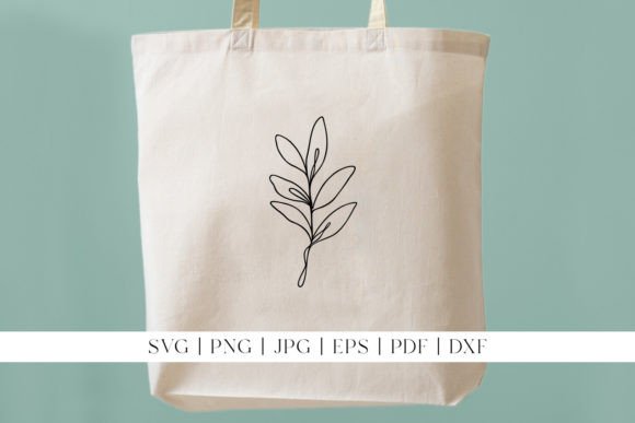 Download Leaf Line Art | Rounded Leaves on Stem - Line art Collection