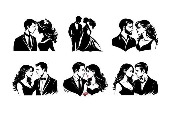 Download Romantic Couple Line Art Silhouette. - Line art Collection
