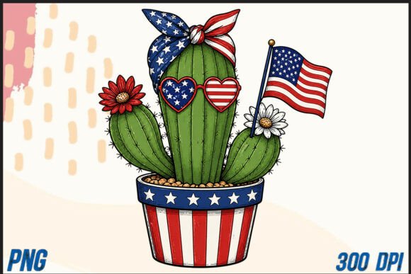 Download Patriotic Cactus PNG Sublimation - Premium Resources
