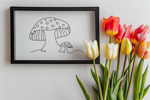 Download Mushroom One Line Art Illustration - Line art Collection