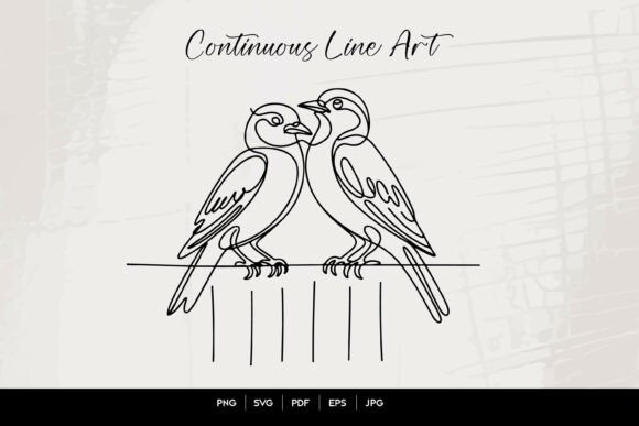 Download Two Birds Continuous Line Art Illustrati - Line art Collection