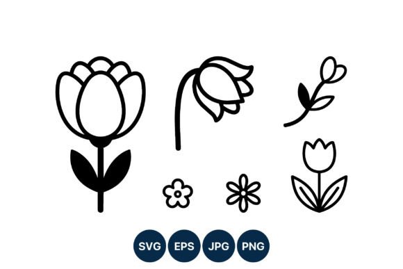 Download Simple Flower Line Art Vector - Line art Collection