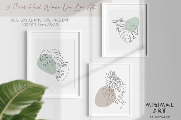 Download Flower Head Woman One Line Art Wall Art - Line art Collection