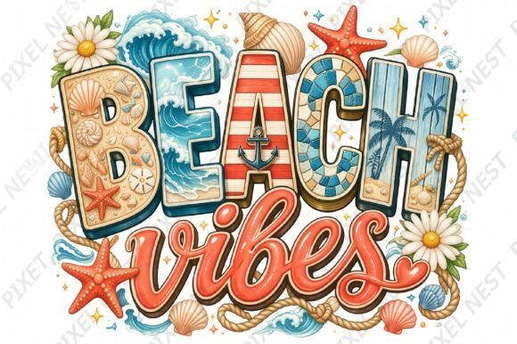 Download Beach Vibes Summer Sublimation PNG - Sublimation png Collection
