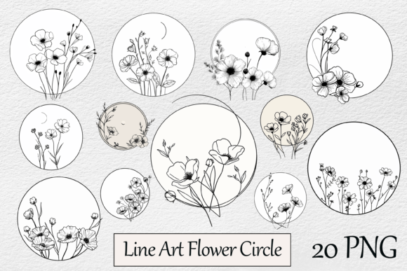 Download Line Art Flower Circle - Line art Collection