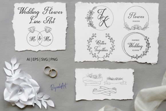 Download Wedding Flower Line Art - Line art Collection