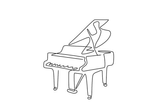 Download One Line Art Piano Music Art - Line art Collection