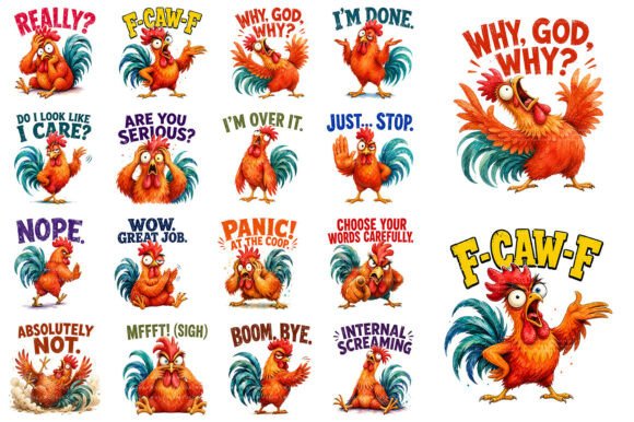 Download Funny F-Caw-F Chicken Sublimation PNG - Sublimation png Collection