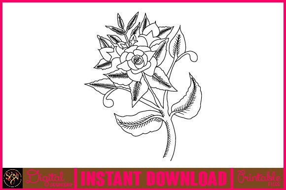 Download Floral Line Art Flower SVG Elements 105 - Line art Collection