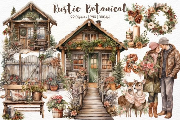 Download Winter Rustic Botanical Sublimation PNG - Sublimation png Collection
