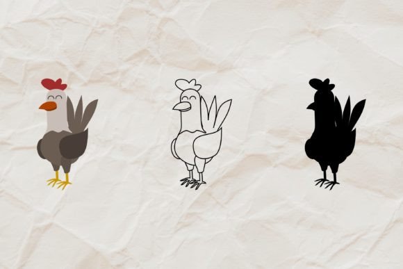 Download Rooster Vector, Line Art, Silhouette SVG - Line art Collection